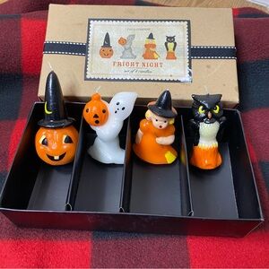 Fright Night Kitschy Two’s Company Vintage Inspired Set Of 4 Halloween Candles